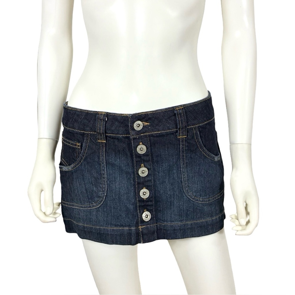 Refuge Charlotte Russe Vintage Y2K Denim Micro Mini Skirt